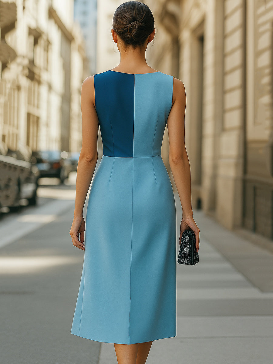 Ocean Breeze Colorblock Midi Dress