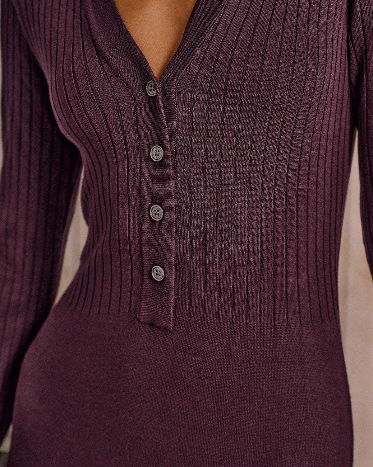 Purple Bell Sleeve A-Line Sweater Dress