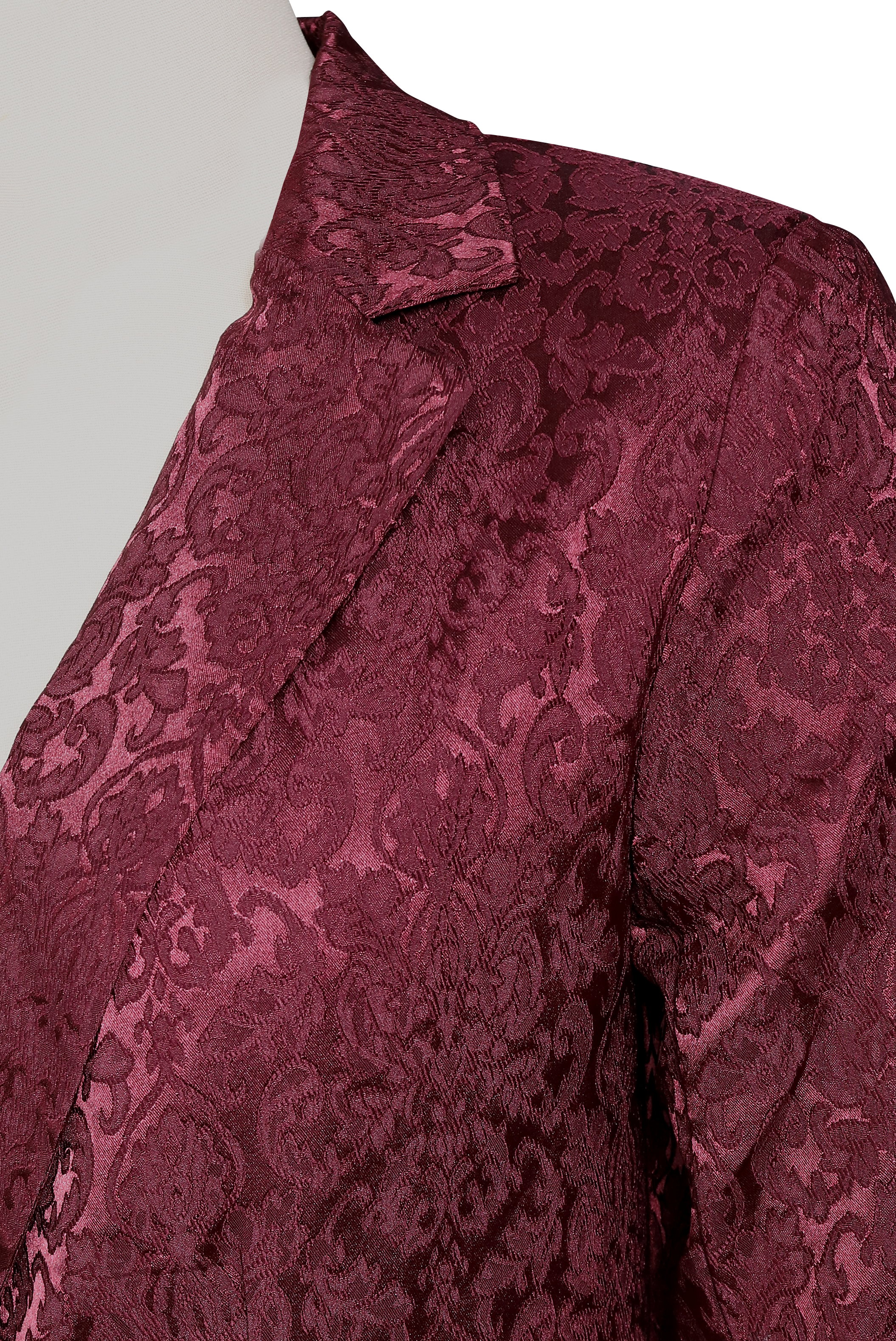 Noble Burgundy Jacquard Satin Blazer
