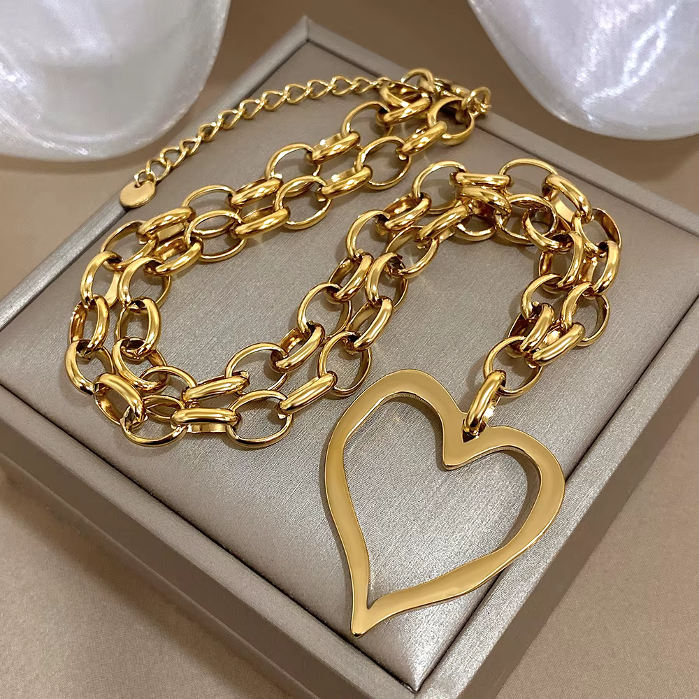 Cœur Éternel 9K Gold-Plated Heart Necklace