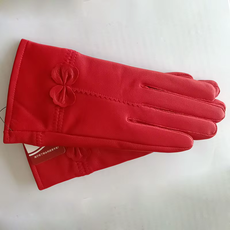 Madame Colette Red Fine Leather Gloves
