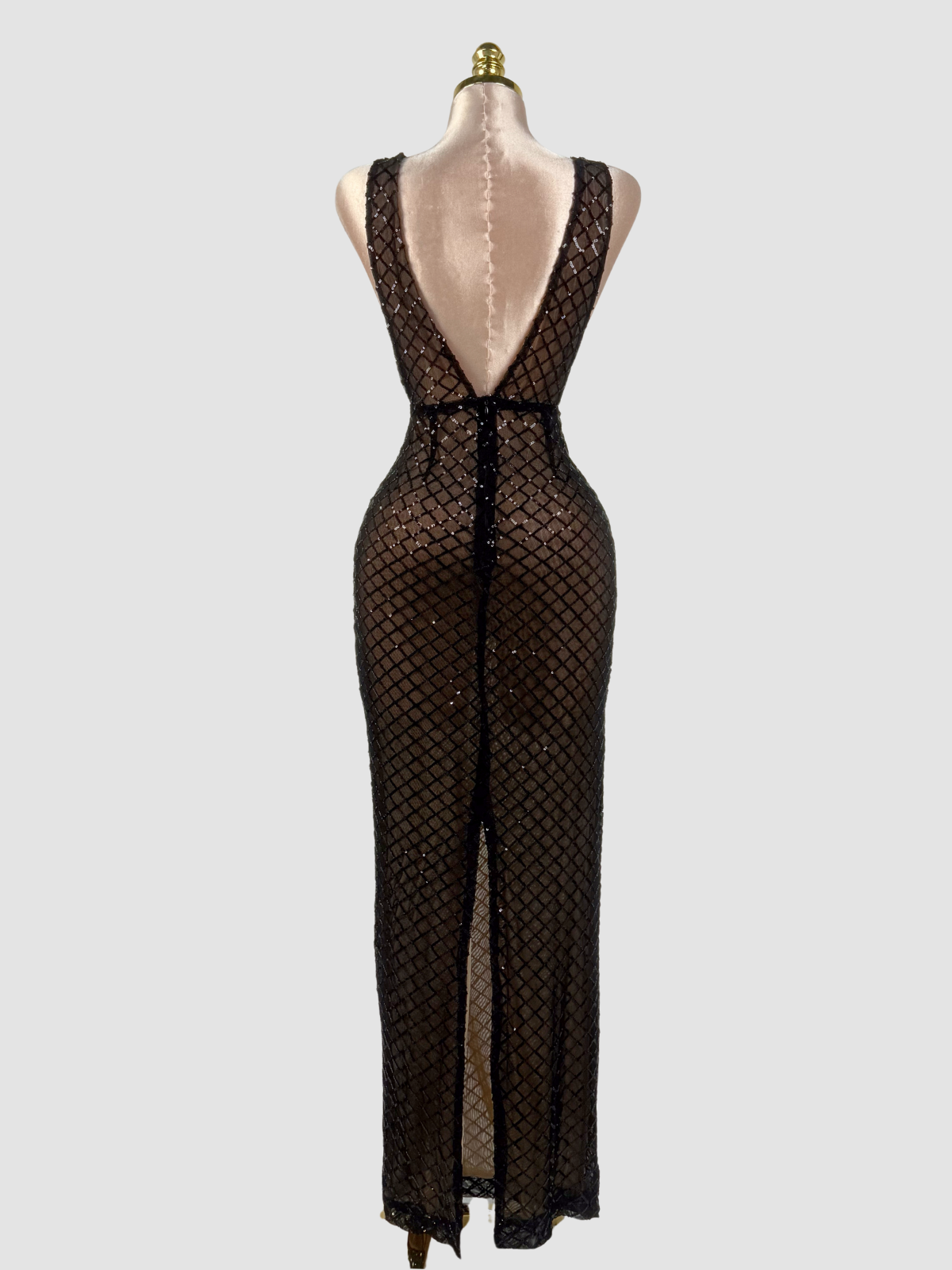 Raziya V Neck Bow Sequin Maxi Dress