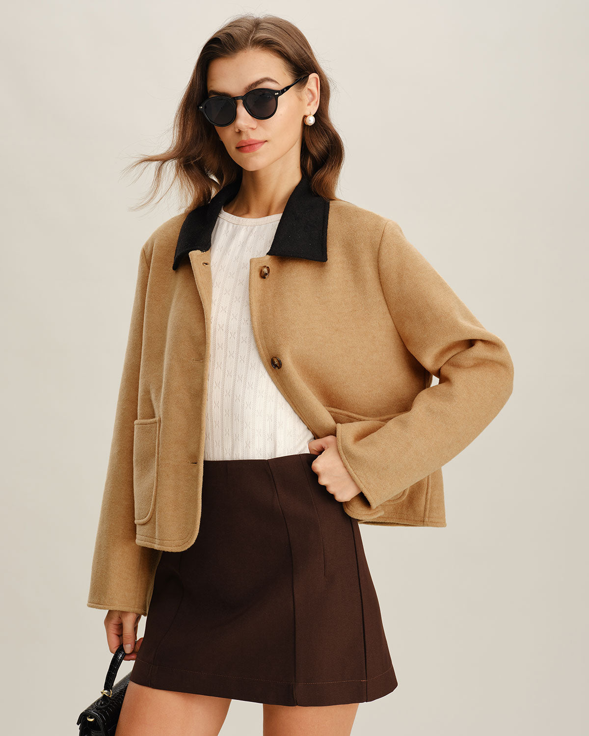 Khaki Contrasting Pocket Jacket