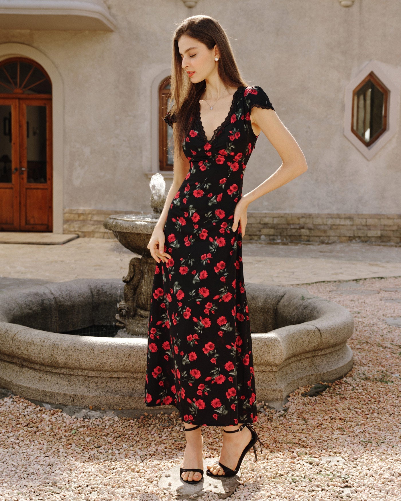 Black Floral Maxi Dress