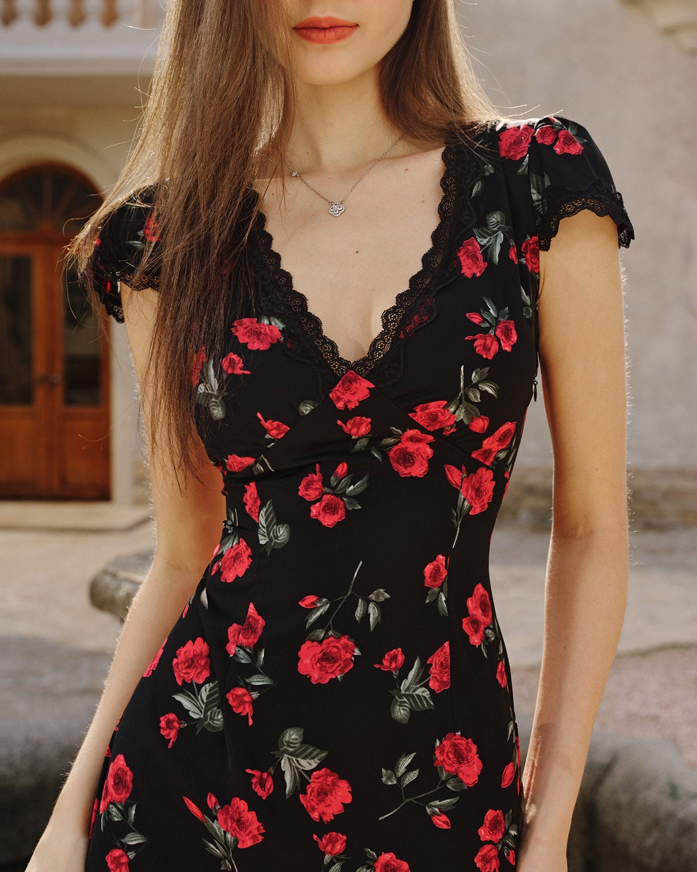 Black Floral Maxi Dress