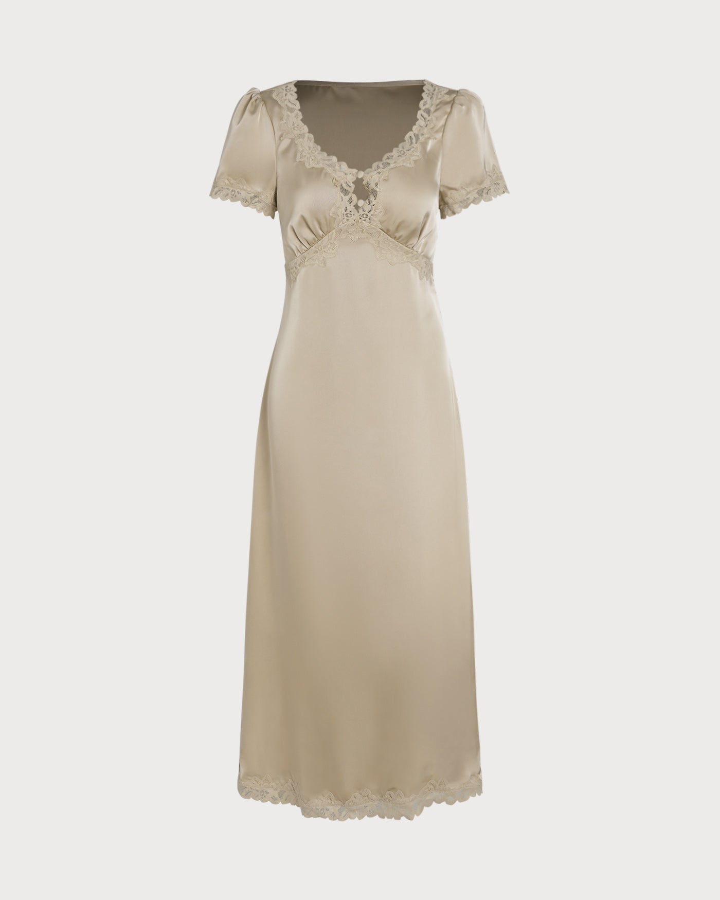 Apricot Lace Tunic Maxi Dresses